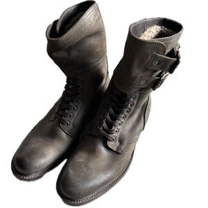 N.D.C. leather boots made by hand.